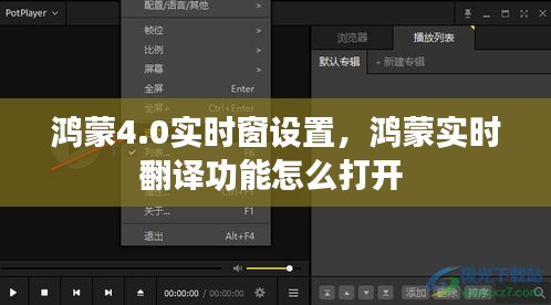 鸿蒙4.0实时窗设置，鸿蒙实时翻译功能怎么打开 