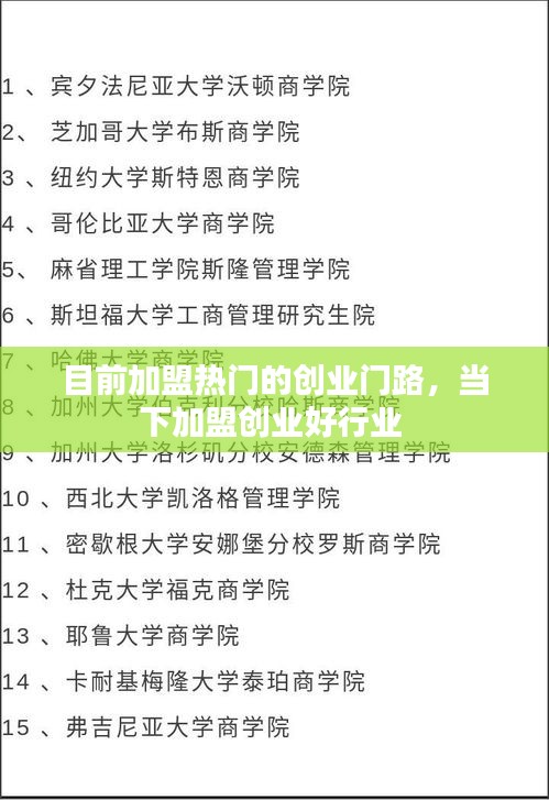 目前加盟热门的创业门路，当下加盟创业好行业 