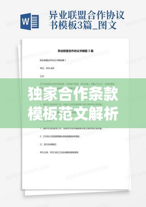 独家合作条款模板范文解析，洞悉合作细节，助力高效合作！