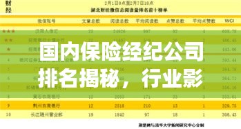 国内保险经纪公司排名揭秘，行业影响力榜单重磅出炉！
