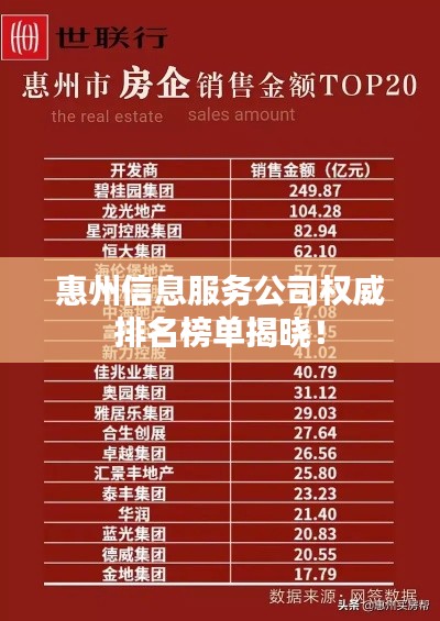 惠州信息服务公司权威排名榜单揭晓！