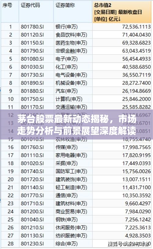 茅台股票最新动态揭秘，市场走势分析与前景展望深度解读