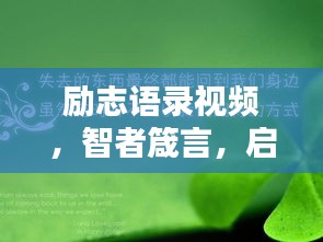 励志语录视频，智者箴言，启迪心灵