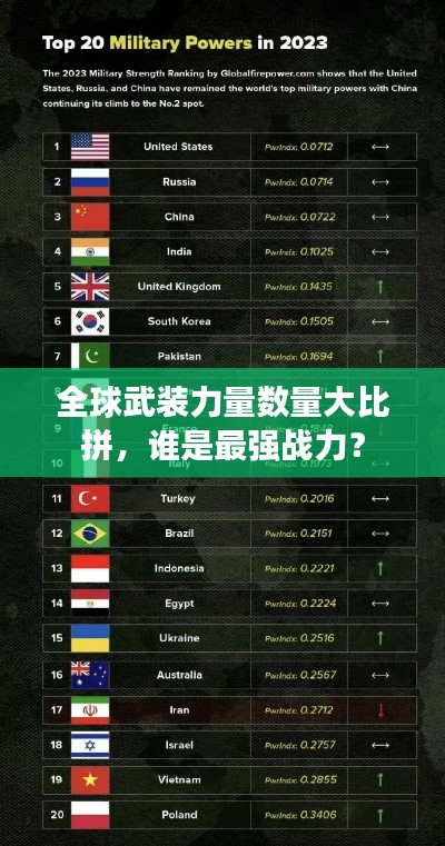 全球武装力量数量大比拼，谁是最强战力？