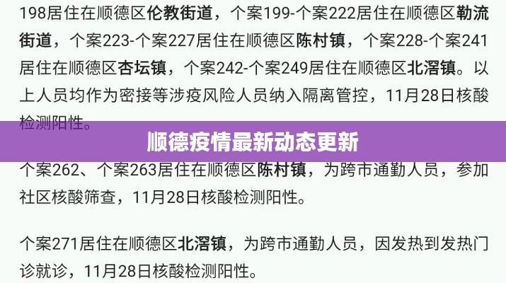 顺德疫情最新动态更新